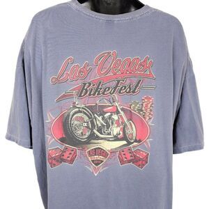 Las Vegas Bike Fest T Shirt Mens Size 4XL Blue 2014 Las Vegas Biker Motorcycle